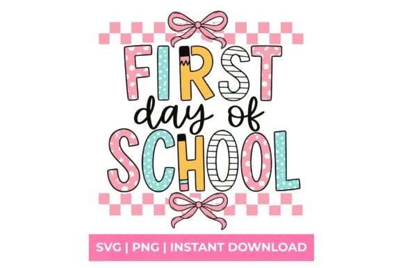 First Day of School Retro Pencil Bow SVG