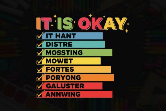 It is Okay Colorful Checklist Typography