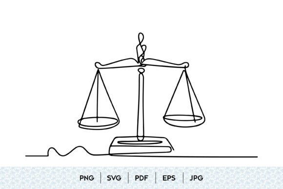 Justice Scale Line Art SVG: A Versatile Embroidery Design