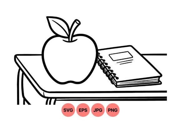 School Desk Apple Clipart SVG: A Perfect Study Theme