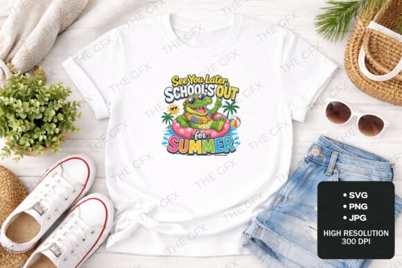See You Later Summer Crocodile SVG: A Fun Embroidery Design