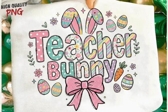 Teacher Bunny PNG: A Charming Easter Embroidery Design