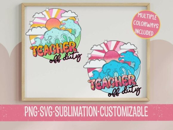 Teacher Off Duty Wave: A Fun Embroidery Design