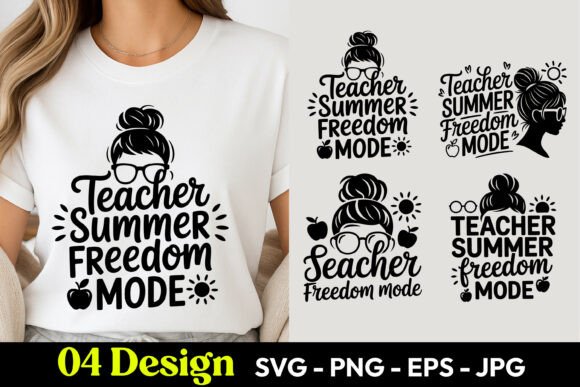 Teacher Summer Freedom Mode SVG PNG Review